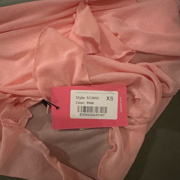 Edikted Pink Ruffle Tube Top / XS - Picture 3 of 3